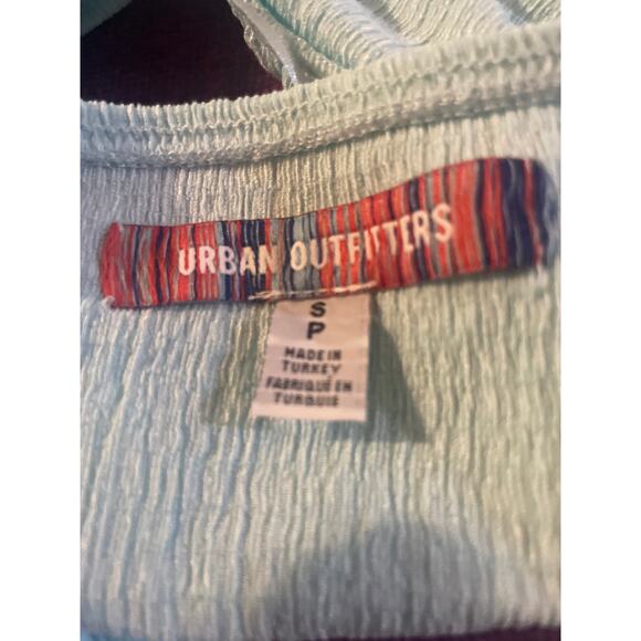 URBAN OUTFITTERS Valeria Halter Crop Top Size Small S Tank Aqua Blue - Picture 4 of 5